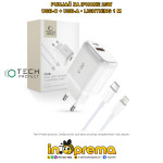 PUNJAČ ZA IPHONE 20W TECH USB C USB A LIGHTNING KABEL 1M