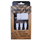 SMART PACK KUĆNI ADAPTER USB TR-219 2.4A+ 3u1 KABEL