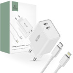 TECH-PROTECT C35W univerzalni punjač 2x TIP-C PD35W + LIGHTNING kabel