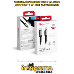 USB C KABEL TYPE C TIP C FORCELL 100W 5A 3M C260 CRNI PLETENI BRZI