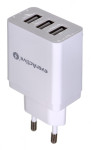 USB zidni punjač EVERACTIVE SC-300 3xUSB 3.4A, bijela boja