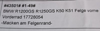 prednja felga za BMW R 1200GS I R 1250GS k50 I K51