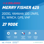 !!! U DOLASKU !!! MERRY FISHER 625, YAMAHA 100, samo 174 rs, EL. WINCH