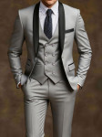 Elegantni muški set od 3 dijela odijela - sako, prsluk i hlače