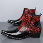Muške Chelsea čizme - Zimske ulične čizme s imitacijom zmijskog uzork