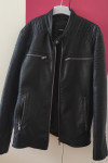 Crna kožna muška jakna XL