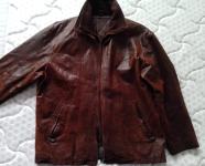 Kvalitetna muška jakna "H. Morell" od prave kože boje konjaka, vel. 48