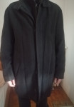 Muški crni kaput, L veličina, vuna, elegantan, kvalitetan i mekan