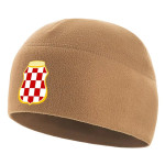 Hrvatska pletena kapa s kariranim uzorkom i grbom