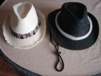 Šešir ljetni-pleteni,crni i bjeli-novo,vidi sliku!