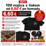 100 majica s tiskom od 6,60 € po komadu