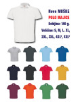 MUŠKE POLO majice s kragnom, 31 boja, 8 veličina, kvalitetne.