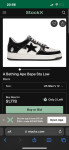 A Bathing Ape Bape Sta Low Black  EU 46,US 12