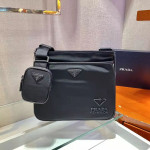 PRADA Shoulder Bag RE-NYLON Pouch 2VH120 Nylon Leather NERO 2WAY Warra