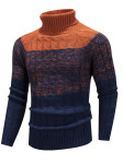 Muški debeli zimski pleteni džemper - Retro prugasti džemper