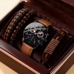 MSCXDK Muški luksuzni kvarcni sat i set narukvice