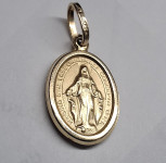 ČUDOTVORNA ZLATNA MEDALJICA GOSPE OD MILOSTI, ZLATO *585 (14 karata)