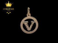 ZLATNI PRIVJESAK "V" 0.58G (14K) / R1, RATE !