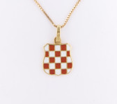 ZLATNI PRIVJESAK ŠAHOVNICA 14K (585) 2,40g NOVO • GOLD SHOP •