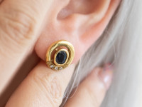 DIJAMANTNE NAUŠNICE SA SAFIRIMA ZLATO 18K (750) 6,18g NOVO • GOLD SHOP