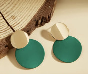 NAUŠNICE ZLATNO - ZELENA KOMBINACIJA  -  NOVO