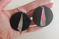 Unikat crne naušnice ručni rad