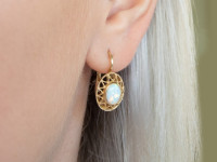 VISEĆE ZLATNE NAUŠNICE S OPALIMA 14K (585) 4,58g NOVO • GOLD SHOP •