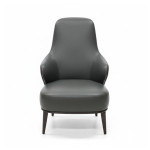 Minotti Leslie Bergere Fotelja Aspen 26 Koža Crna