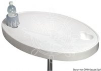 Stol plastični bijeli ovalni 77x51cm - 1076,00kn