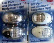 Navigacijska poziciona svjetla LED - PVC kučište - par crveno i zeleno