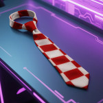 1 kom Muška klasična crveno-bijela karirana kravata - širine 8 cm