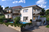 Apartman u novogradnji u Vrbniku s bazenom i pogledom na more