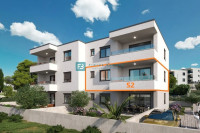 BRODARICA, novi projekt, 1. kat, terasa, 250 m do škole, 2 parkinga