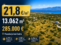Hrvatska, Zadar, Posedarje – zemljište ukupne površine 13.062 m², od č