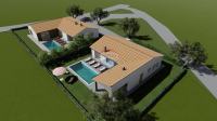 Istra, Hrboki - građevinska parcela sa dva projekta u izradi