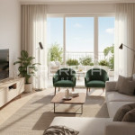 Novogradnja Makarska, 87,7 m2 dvosoban stan s balkonom 23,55 m², blizi