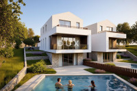 OTOK KRK, VRBNIK (okolica) - Fantastična dvojna vila s privatnim bazen