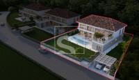 Poreč okolica, zemljište s građevinskom dozvolom pogled more