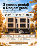 PRODAJEMO TROSOBNI 55m2 i ČETVEROSOBNI STAN 64m2-PETKOVA, U IZGRADNJI