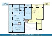 Pula, blizina Arene, stan 138 m2 (97 + 41 m2).
