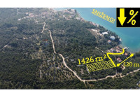 Dugi otok - SNIŽENO! Građevinska parcela (1426 m²) - 120 m od mora