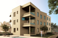 TRIBUNJ, novogradnja, 2. kat, 650 m od plaže, pogled na more, ostava