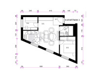 Trosobni apartman, Zagreb, Resnik, Čulinečka ul., 43.75 m2, prodaja