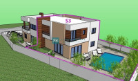 VODICE, novo, dvoetažni stan, bazen, dvorište 188 m2, 4 spavaće sobe