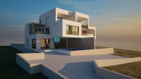 VODICE, građevinsko zemljište s projektom, pogled na more, 2 stambene