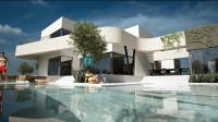 VODICE, novo, luksuzna atraktivna vila, bazen, sauna, garaža, Roh-Bau