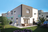 VODICE, novi projekt, dvoetažni stan, 500 m od plaže, vrt 108 m2, osta