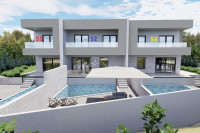 Vodice S2 kuća u nizu s  bazenom, pogled na more