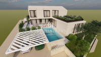 Zemljište s građevinskim projektom za vilu s bazenom/okolica Dubrovnik