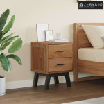 Noćni ormarić s ladicama Smeđa 40 x 35 x 55 cm Čvrsto teak drvo